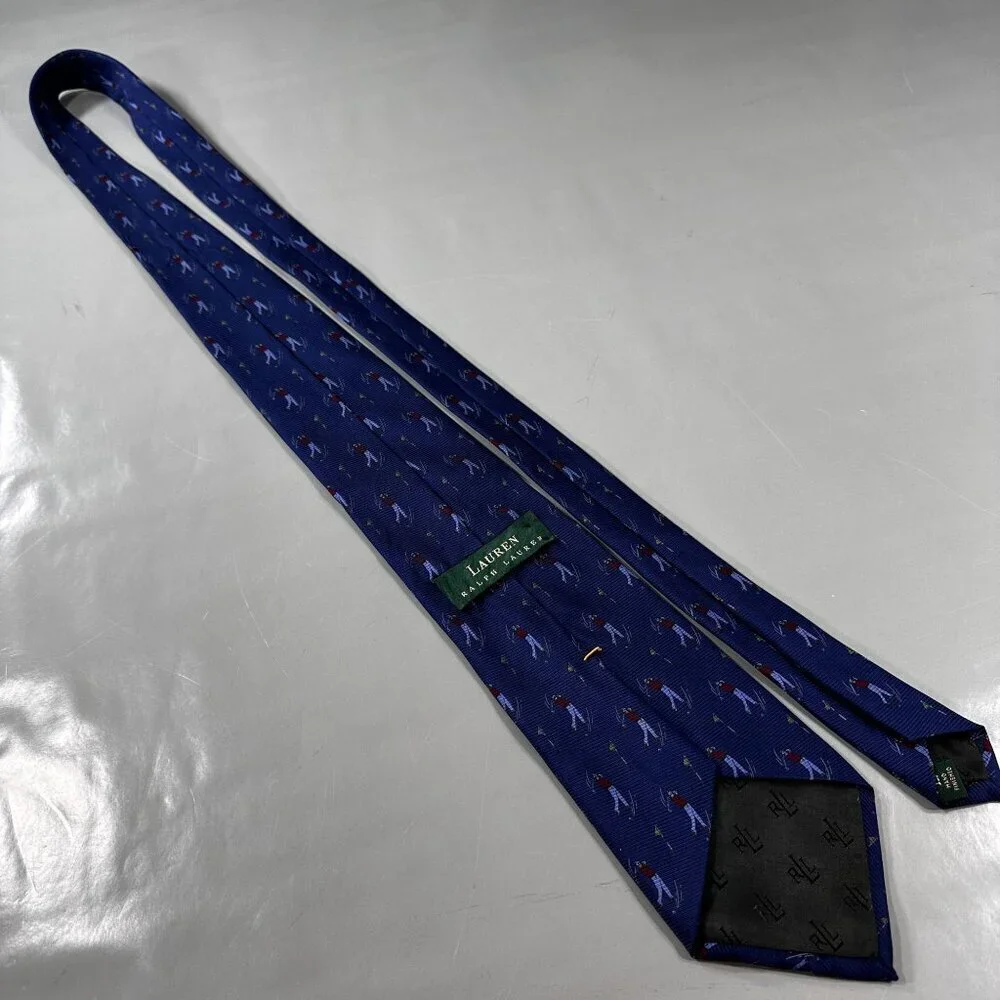 Lauren Ralph Lauren Necktie Mens Golf Swing Silk Accessories USA Tie Blue